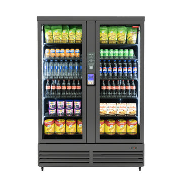 HAHA AI Vending Ultra 1200 | POS/NFC - Self-Service Double Door Refrigerated with 648 bottles space